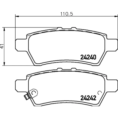 Kuva HELLA 8DB 355 012 081 Jarrupalat akustisella kulumavaroittimella NISSAN: Pathfinder 3, NP300 Navara Pick up