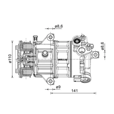 Kuva MAHLE ORIGINAL ACP 1491 000P Ilmastoinnin Kompressori 6HVS14ec PAG 46 YF R 1234yf, 134a