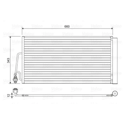 Kuva VALEO 814409 Ilmastoinnin Lauhdutin Vedenerottimella Alumiini 343 R 134a MINI: Paceman, Countryman, Hatchback