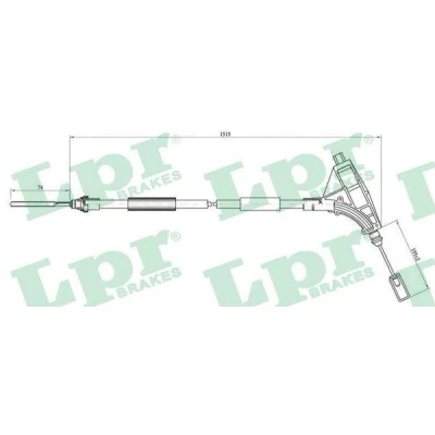 Kuva LPR C0641B Käsijarruvaijeri 1610/1406 Rumpujarru, Levyt/rummut PEUGEOT: 406 Farmari, Sedan