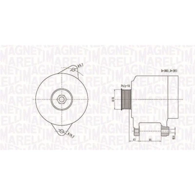 Kuva MAGNETI MARELLI 063738250010 Laturi 12V 95A FIAT: Ducato II Flatbed Kuorma auto/Alusta, Van, Bussi, CITROËN: Xsara Farmari