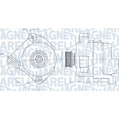 Kuva MAGNETI MARELLI 063731886010 Laturi 14V 70A FIAT: Doblo II Van / Farmari, Grande Punto Hatchback, Evo ALFA ROMEO: MiTo