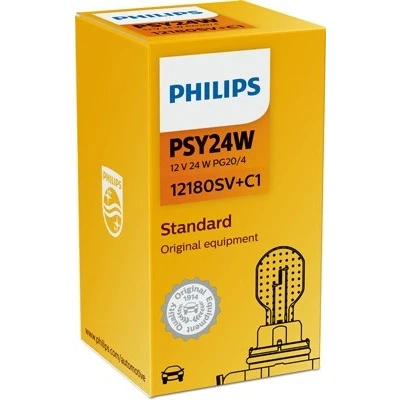 Kuva Polttimo PHILIPS SilverVision PSY24W PG20/4, Edessä, Takana, Edessä ja takana BMW, LAND ROVER, JEEP, VOLVO, CITROËN, VW, MERCEDES BENZ, OPEL, VAUXHA
