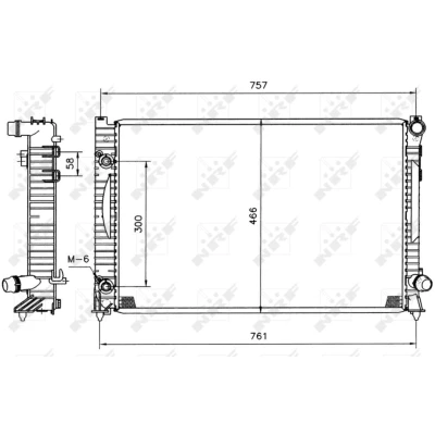 Kuva NRF 51586 Jäähdytin Alumiini 682 438 40 Jäähdytysrivat juotetut AUDI: A6 C5 Avant