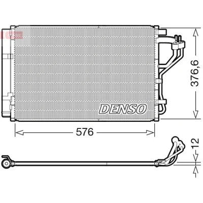 Kuva DENSO DCN41010 Ilmastoinnin Lauhdutin Vedenerottimella R 134a HYUNDAI: i30 II Farmari
