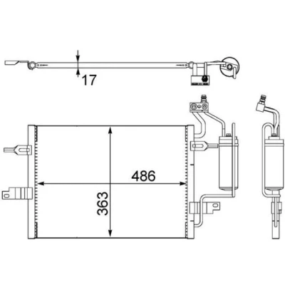 Kuva MAHLE ORIGINAL AC 404 000S Ilmastoinnin Lauhdutin Vedenerottimella 12 8,6 500