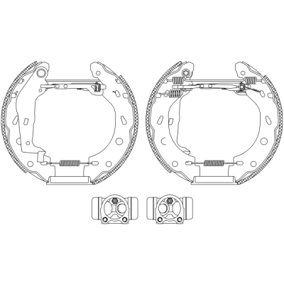 Kuva TEXTAR Shoe Kit Pro 84057400 Jarrukenkäsarja, Rumpujarru Pyörän jarrun sylinterillä, Säätöelementillä