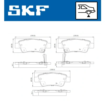 Kuva SKF VKBP 90623 A Jarrupalat akustisella kulumavaroittimella