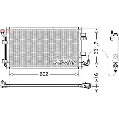 Kuva DENSO DCN46035 Ilmastoinnin Lauhdutin Vedenerottimella