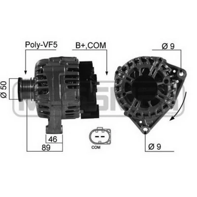 Kuva Laturi MITSUBISHI COLT VI, SMART FORFOUR OE 1800A029, 639 150 02 50, 03 50