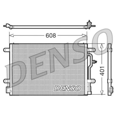 Kuva DENSO DCN02012 Ilmastoinnin Lauhdutin ilman vedenerotinta 608x401x16 R 134a 608 AUDI: A4 B6 Avant, A6 C5 B7 Avant