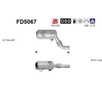 Kuva AS FD5067 Hiukkassuodatin Kordieriitti BMW: X5, X6