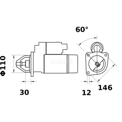 Kuva MAHLE ORIGINAL MS 107 Starttimoottori 12 2,7 9 110,0