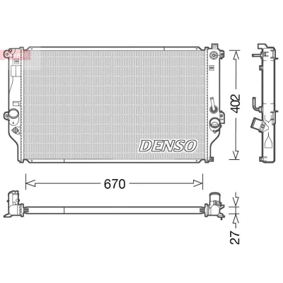 Kuva DENSO DRM50092 Jäähdytin 670 430 27