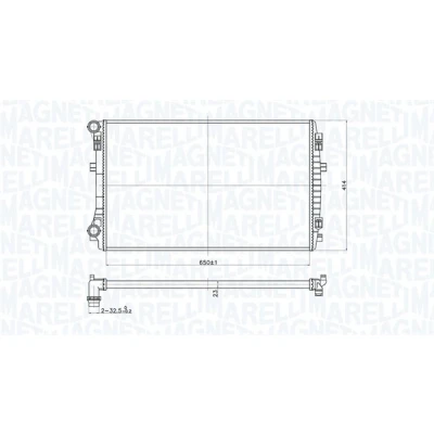Kuva MAGNETI MARELLI 350213173400 Jäähdytin 650 415 23 Jäähdytysrivat mekaan. kiinnitetyt VOLKSWAGEN: Passat B8 Variant, Sedan