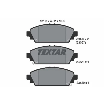 Kuva TEXTAR 2309601 Jarrupalat akustisella kulumavaroittimella HONDA: CIVIC 7 Hatchback, Accord 6 Limousine