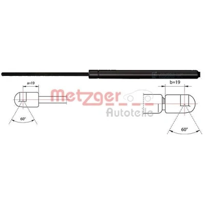 Kuva METZGER 2110483 Takaluukun Kaasujousi 670 604,5 FORD: S Max Mk1