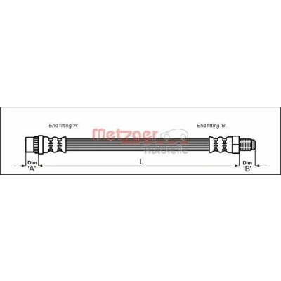 Kuva METZGER 4111165 Jarruletku 322 M10 x 1 RENAULT: CLIO 2