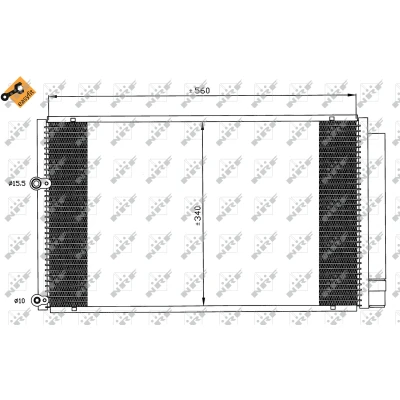 Kuva NRF EASY FIT 35601 Ilmastoinnin Lauhdutin Vedenerottimella, Tiivisterenkaalla 15,5 10,1 Alumiini 560 TOYOTA: Prius II Liftback