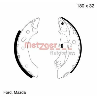 Kuva METZGER MG 642 Jarrukengät Taka akseli 180 32,0 Vivulla FORD: FIESTA 4