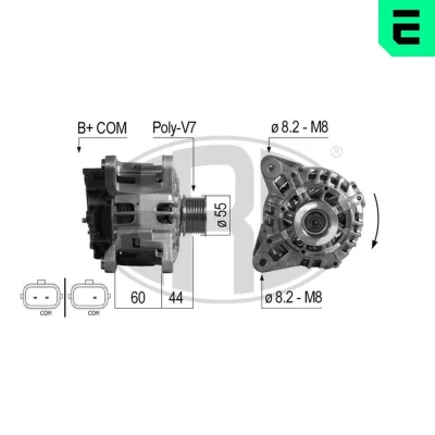 Kuva ERA 210696A Laturi 14V 90A RENAULT: Clio 3, III Grandtour