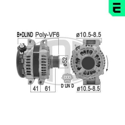 Kuva ERA 209460A Laturi 14V 220A JEEP: GRAND CHEROKEE 4