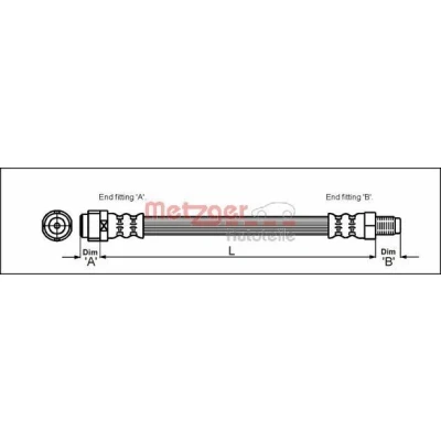 Kuva METZGER 4110574 Jarruletku 389 M10 x 1 MERCEDES BENZ: C sarja Sedan, T modell, SLK