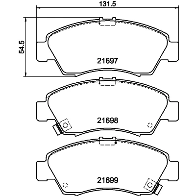 Kuva HELLA 8DB 355 016 521 Jarrupalat akustisella kulumavaroittimella HONDA: CIVIC 7 Hatchback, Jazz 3, 2