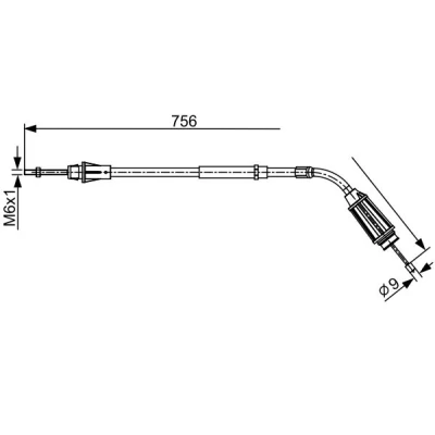 Kuva BOSCH 1 987 482 556 Käsijarruvaijeri 756mm VOLVO: S80 II