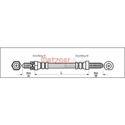 Kuva METZGER 4112103 Jarruletku 228 M10 x 1 FORD: ESCORT 3, 4, ORION 2
