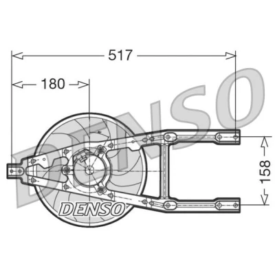 Kuva DENSO DER09012 Jäähdyttimen Tuuletin 260 12 100 FIAT: Seicento / 600 Hatchback