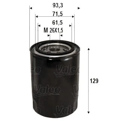 Kuva VALEO 586095 Öljynsuodatin M26x1.5 Ruuvattava suodatin KIA: SORENTO 1, HYUNDAI: H 1 Van, Cargo, Travel