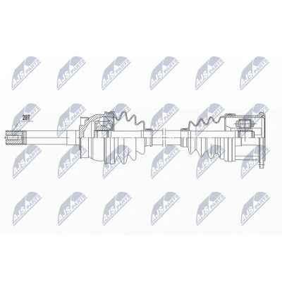 Kuva NTY NPW NS 104 Vetoakseli Etuakseli, vasen, oikea 565 95 NISSAN: Pick Up