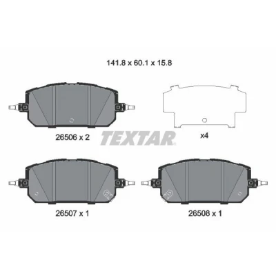 Kuva TEXTAR 2650601 Jarrupalat akustisella kulumavaroittimella MAZDA: MX 30