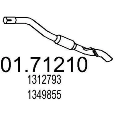 Kuva MTS 01.71210 Pakoputki 760 Takana takavaimentimelle MAZDA: 3 Hatchback, Sedan, FORD: Focus C Max