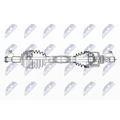 Kuva NTY NPW RE 173 Vetoakseli Etuakseli, vasen 680 90 RENAULT: LAGUNA 3 Grandtour