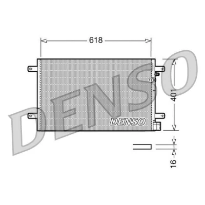 Kuva DENSO DCN02006 Ilmastoinnin Lauhdutin ilman vedenerotinta 401x618x16 R 134a 401 AUDI: A4 B6 Avant, A6 C6 Sedan