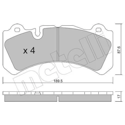 Kuva METELLI 22 1328 0 Jarrupalat Kulumisenilmaisemelle VOLVO: V90 II Farmari, V60 I,