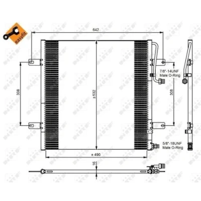 Kuva NRF EASY FIT 350084 Ilmastoinnin Lauhdutin Tiivisterenkaalla Alumiini 532