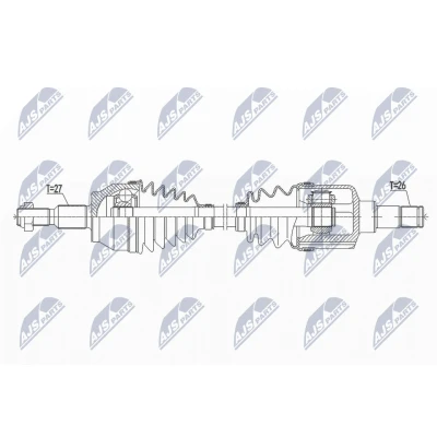 Kuva NTY NPW FR 109 Vetoakseli Etuakseli, vasen 640 82 FORD: FOCUS 3 Turnier,
