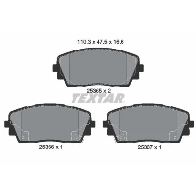 Kuva TEXTAR 2536501 Jarrupalat akustisella kulumavaroittimella KIA: Picanto II