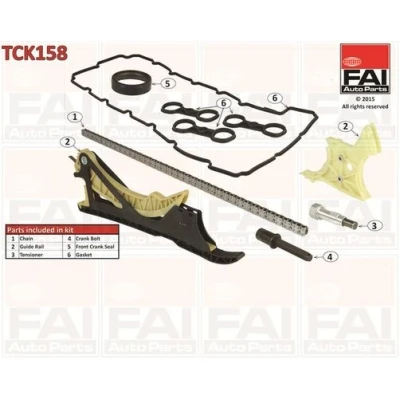 Kuva FAI AutoParts TCK158 Jakoketjusarja Tiivisteillä, ilman hammaspyöriä Yksinkertainen, Niittiketju BMW: 3 Sedan, 5 Touring, Touring