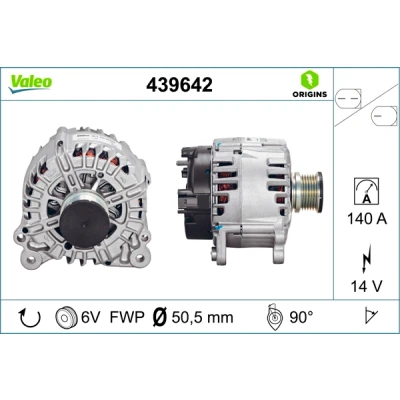 Kuva VALEO 439642 Laturi 14V 140A AUDI: A4 B8 Sedan, A5 Sportback, Avant