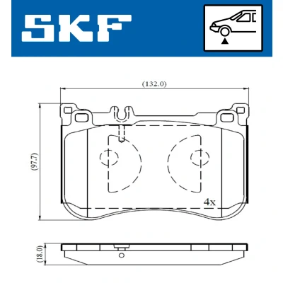 Kuva SKF VKBP 80631 Jarrupalat Kulumisenilmaisemelle