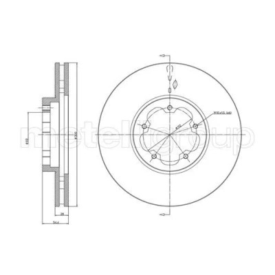 Kuva METELLI Jarrulevy FORD: Transit Mk6 Van, Flatbed Kuorma auto / Alusta, Bussi 300,0mm 28,0mm 5 93,0mm Tuuletettu 23 0899