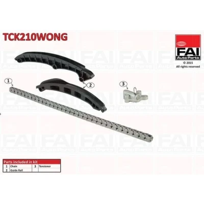Kuva FAI AutoParts TCK210WONG Jakoketjusarja ilman tiivisteitä, hammaspyöriä Yksinkertainen, Ketju hiljainen VOLKSWAGEN: Tiguan I, Jetta 4