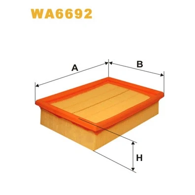 Kuva WIX FILTERS WA6692 Ilmansuodatin 49mm 140mm 185mm Suodatinpanos VOLKSWAGEN: Polo III Variant, Classic, Lupo / 3L, SEAT: Córdoba I Sedan
