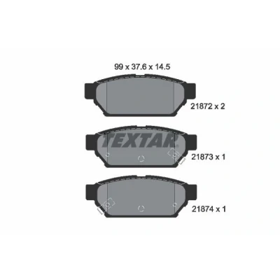 Kuva TEXTAR 2187202 Jarrupalat akustisella kulumavaroittimella MITSUBISHI: Carisma Sedan, Lancer 6 Limousine, Hatchback