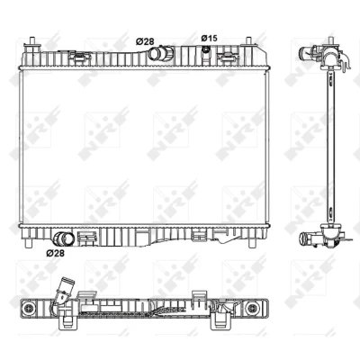 Kuva NRF 53044 Jäähdytin Alumiini 548 350 16 Jäähdytysrivat juotetut FORD: KA+ Hatchback