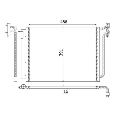Kuva MAHLE ORIGINAL AC 311 001S Ilmastoinnin Lauhdutin Vedenerottimella 488, 498